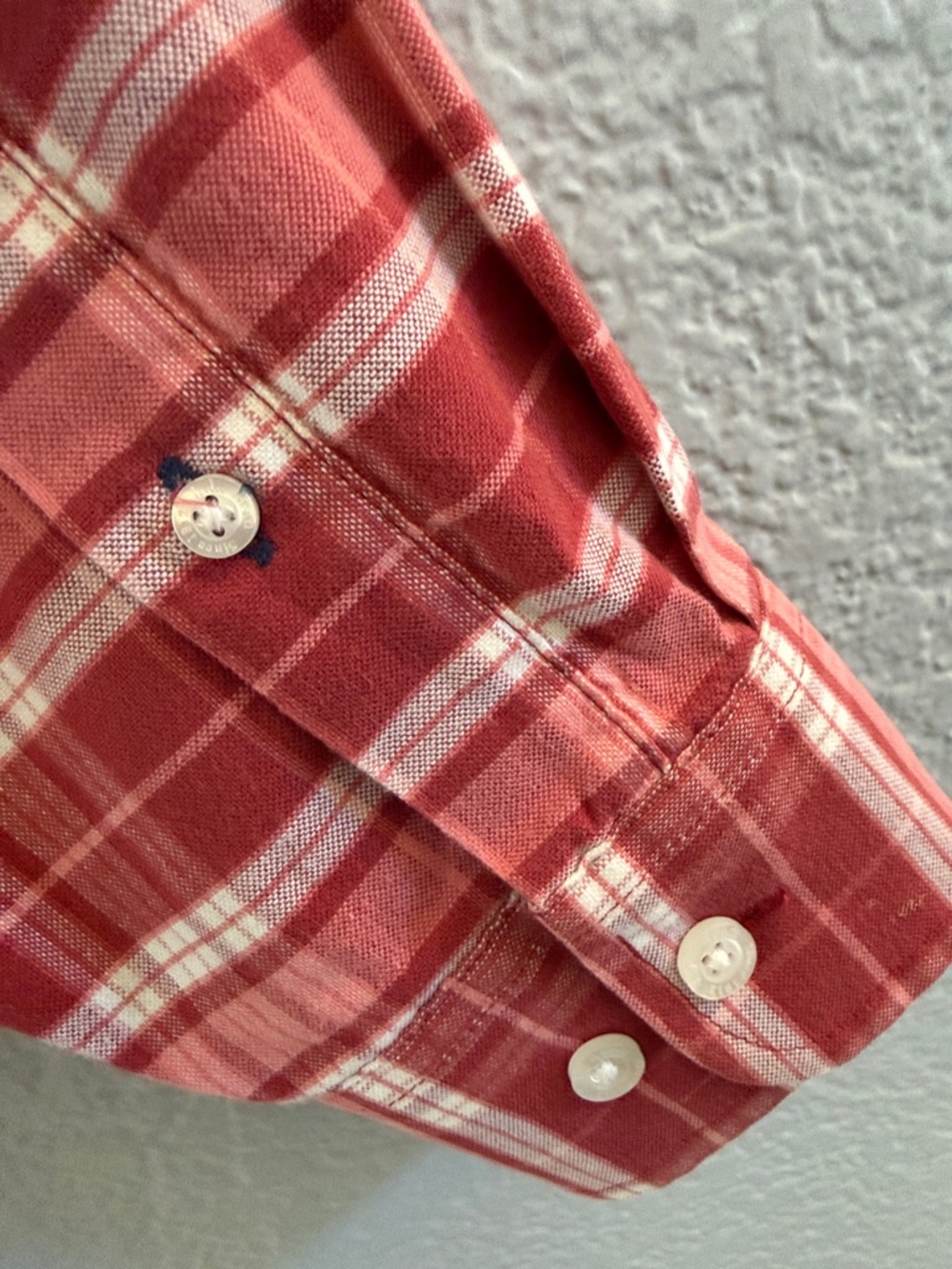 L.L.Bean Men’s Red White Plaid Traditional Fit Button Down Shirt Size M - Picture 7 of 7